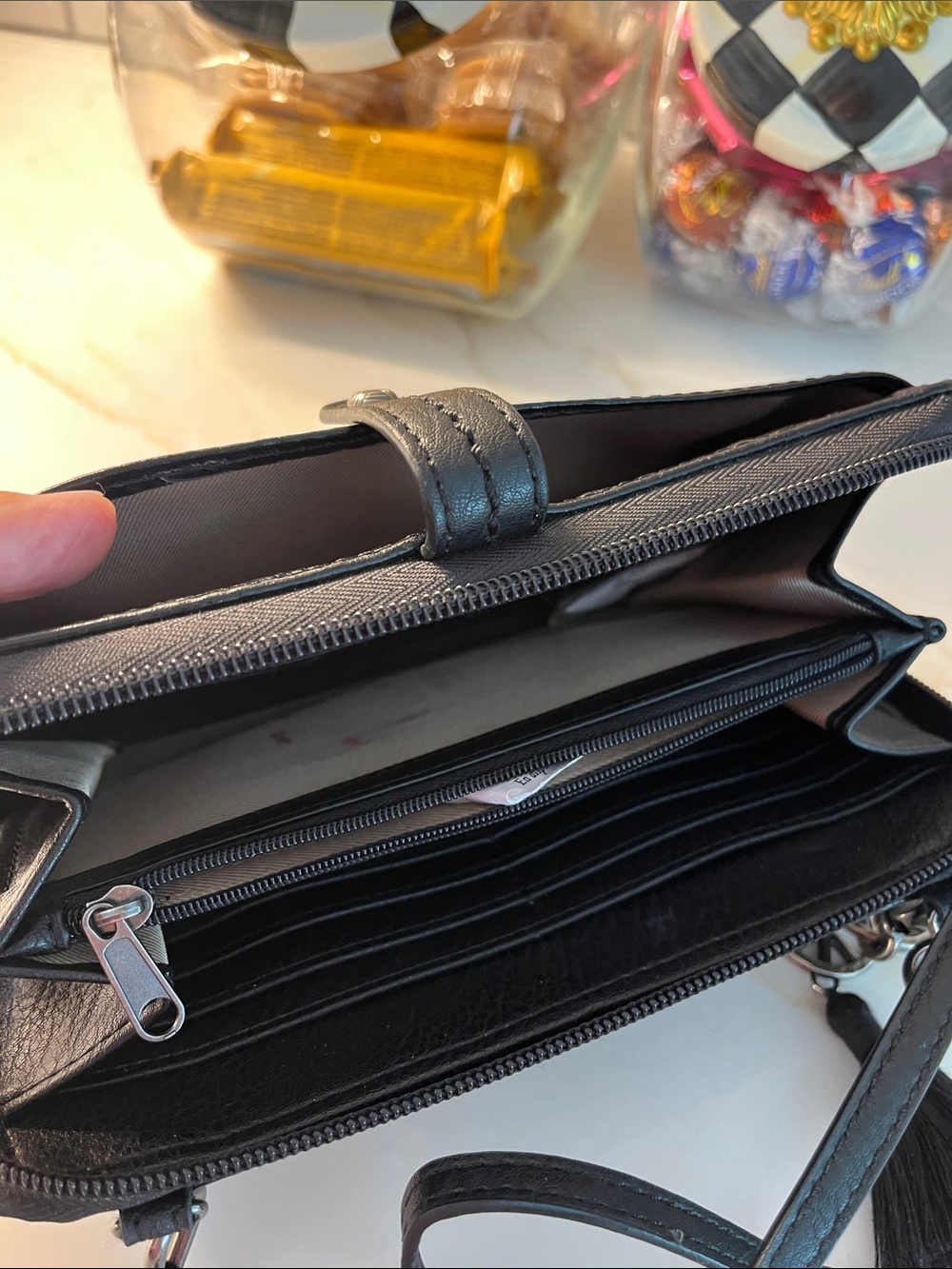 The Sak Black Leather Crossbody Wallet with Tassel and Charm - Picture 3 of 8